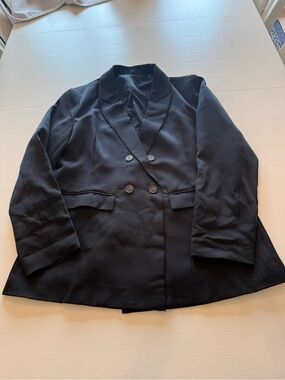 Tailored Black Double-Breasted Women's Blazer XL
